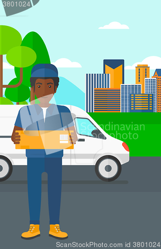 Image of Man delivering box.