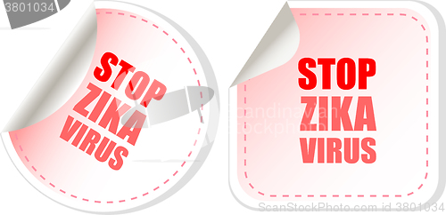 Image of zika virus text  web icon button isolated on white. vector illustration