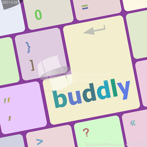 Image of Computer keyboard with buddly key. business concept vector illustration