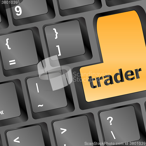 Image of Trader keyboard representing market strategy - business concept vector illustration