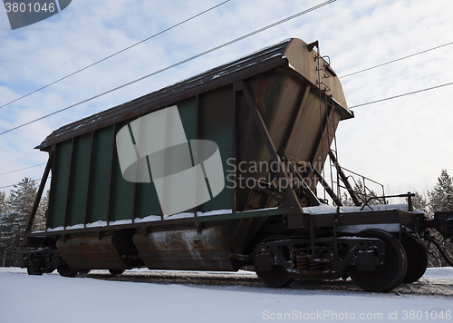 Image of The last car of a freight train