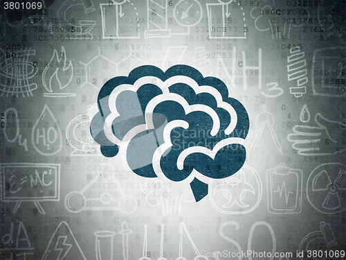 Image of Science concept: Brain on Digital Paper background