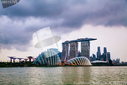Image of Overview of the marina bay with Marina Bay Sands in Singapore