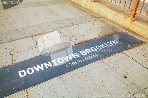 Image of Brooklyn sign at the Brooklyn bridge in New York