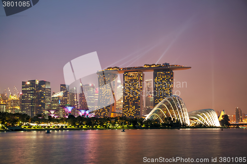 Image of Singapore financial district with Marina Bay Sands