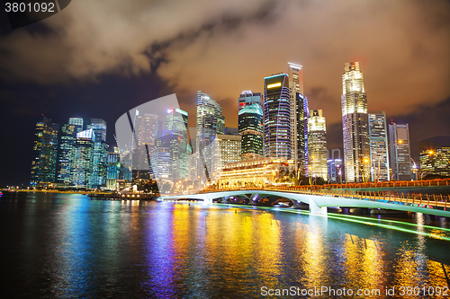 Image of Singapore financial district at the night