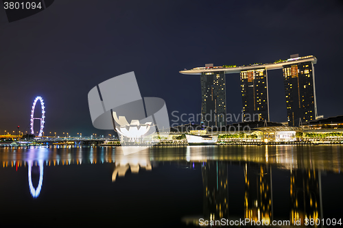 Image of Overview of the marina bay with Marina Bay Sands in Singapore