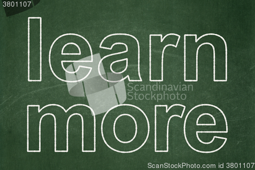 Image of Education concept: Learn More on chalkboard background