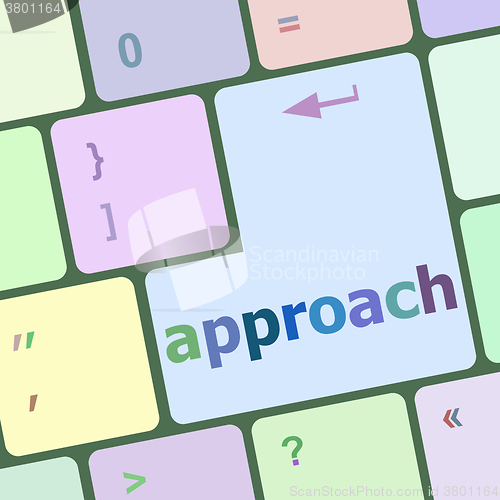 Image of Computer keyboard keys with approach word on it vector illustration