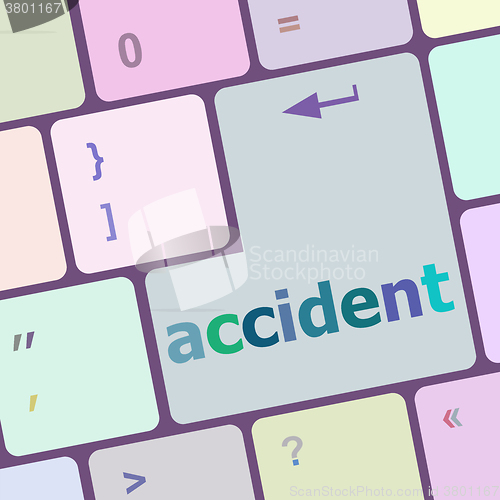 Image of accident on computer keyboard key enter button vector illustration