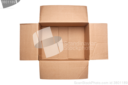 Image of Opened corrugated cardboard box