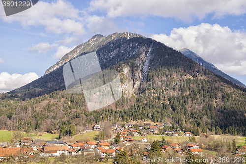 Image of View to mountains in Bavaria Alps