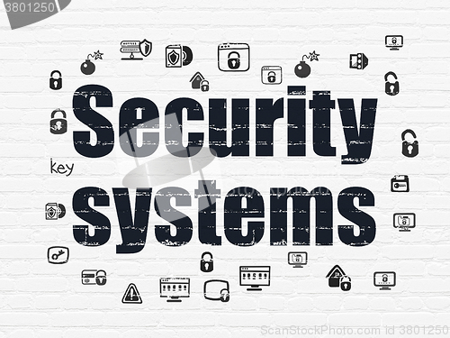 Image of Security concept: Security Systems on wall background