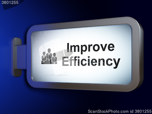 Image of Finance concept: Improve Efficiency and Business Team on billboard background