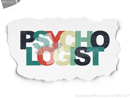 Image of Healthcare concept: Psychologist on Torn Paper background