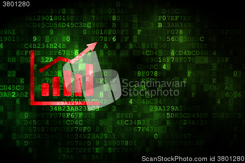 Image of Advertising concept: Growth Graph on digital background