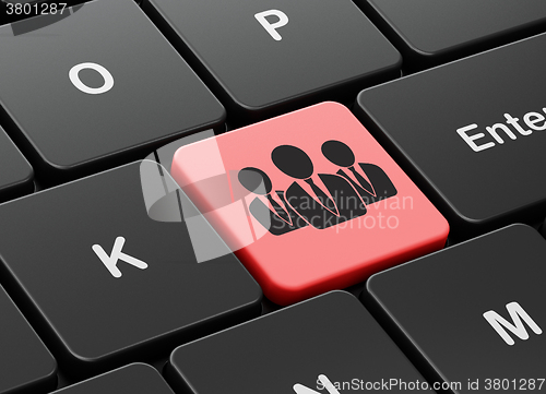 Image of News concept: Business People on computer keyboard background
