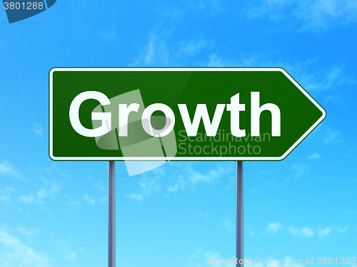 Image of Business concept: Growth on road sign background