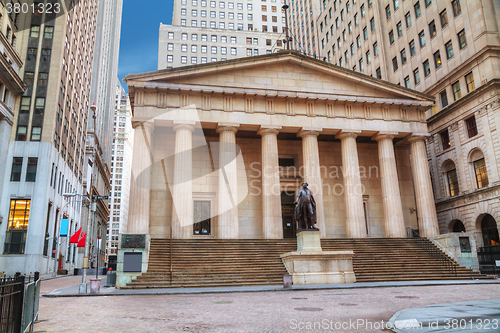 Image of Federal Hall National Memorial on Wall Street in New York