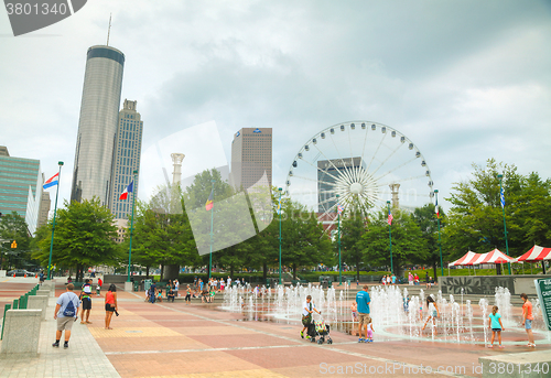Image of Centennial Olympic park with people in Atlanta, GA