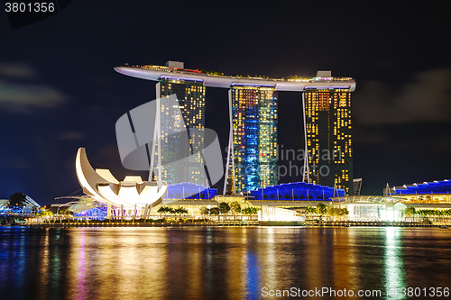 Image of Overview of the marina bay with Marina Bay Sands in Singapore