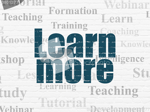 Image of Studying concept: Learn More on wall background