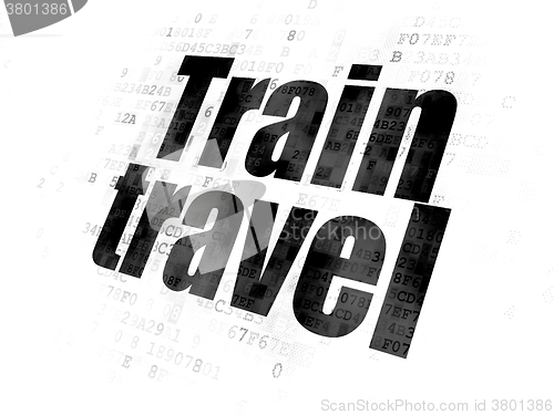 Image of Vacation concept: Train Travel on Digital background