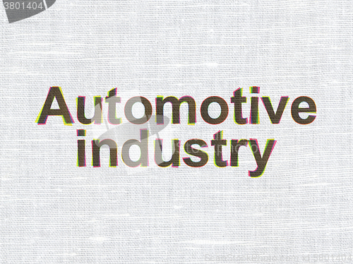 Image of Manufacuring concept: Automotive Industry on fabric texture background