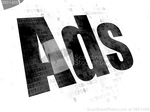 Image of Advertising concept: Ads on Digital background