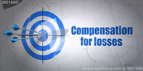 Image of Banking concept: target and Compensation For losses on wall background