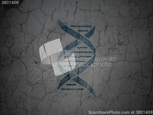 Image of Science concept: DNA on grunge wall background