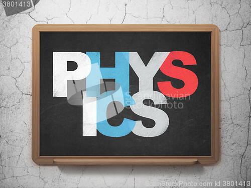 Image of Learning concept: Physics on School Board background