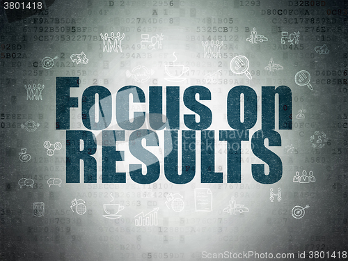 Image of Finance concept: Focus on RESULTS on Digital Paper background