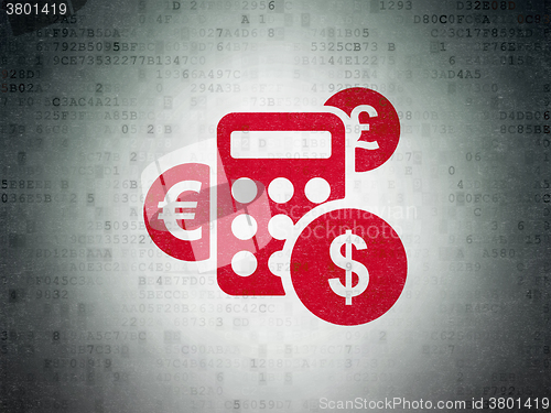 Image of Business concept: Calculator on Digital Paper background
