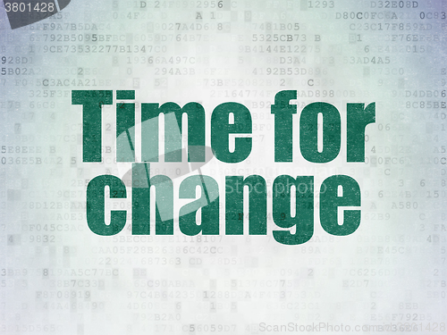 Image of Time concept: Time for Change on Digital Paper background