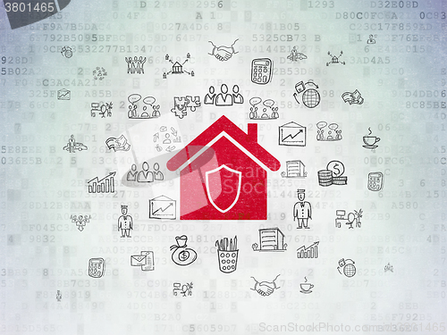 Image of Finance concept: Home on Digital Paper background