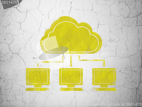 Image of Cloud computing concept: Cloud Network on wall background