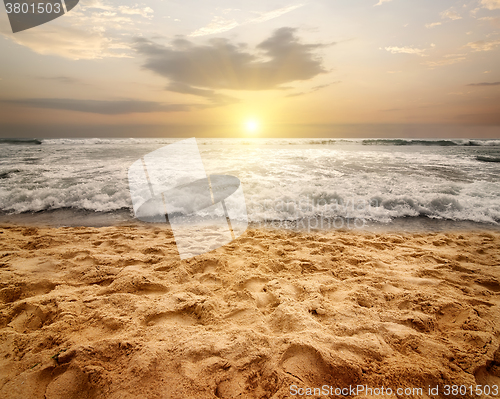 Image of Foamy waves of ocean