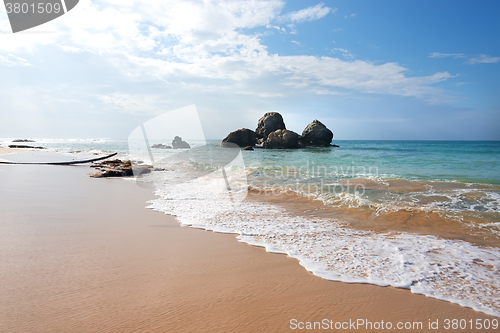 Image of Heap of stones in ocean