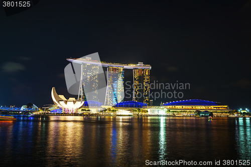 Image of Overview of the marina bay with Marina Bay Sands in Singapore