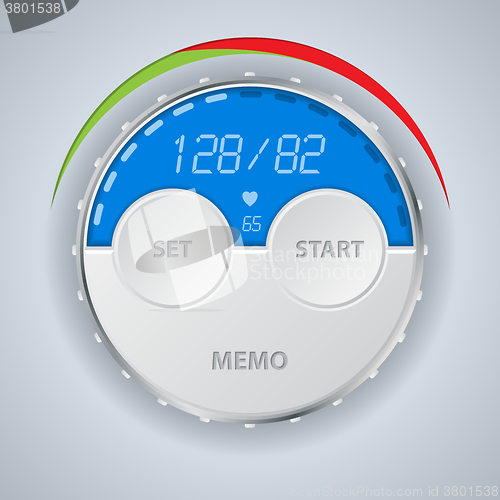 Image of Digital blood pressure monitor display