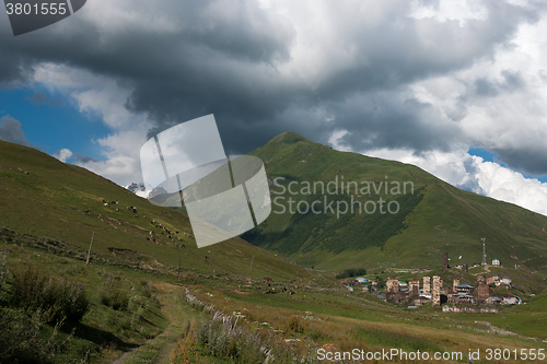 Image of Towers in mountain village