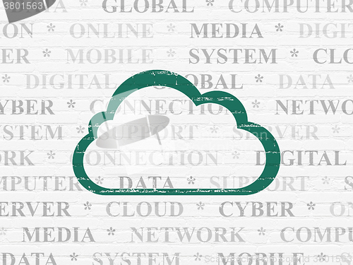 Image of Cloud computing concept: Cloud on wall background