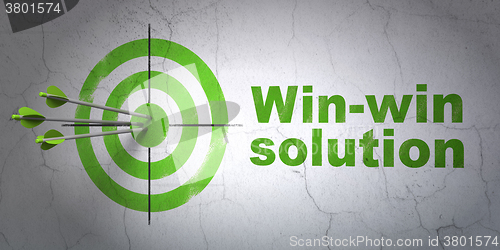 Image of Business concept: target and Win-win Solution on wall background