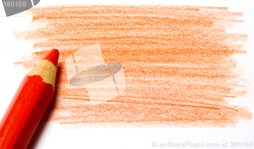 Image of Red color pencil with coloring

