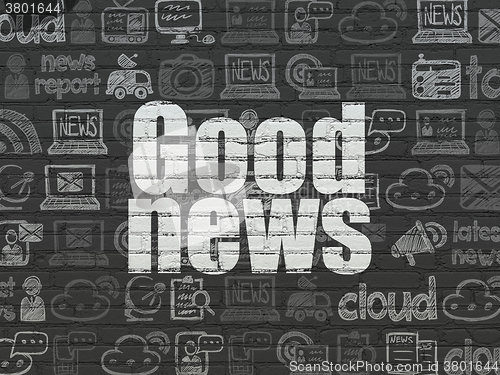 Image of News concept: Good News on wall background
