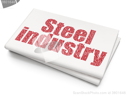 Image of Industry concept: Steel Industry on Blank Newspaper background