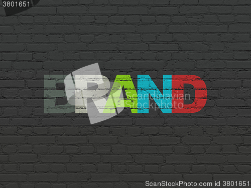 Image of Advertising concept: Brand on wall background