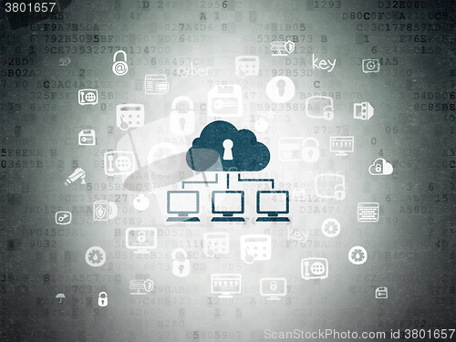 Image of Safety concept: Cloud Network on Digital Paper background