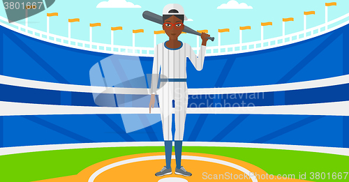 Image of Baseball player with bat.